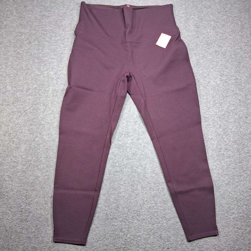Spanx Leggings Womens Plus 1X Purple High Rise Ankle Shaping Compression Stretch